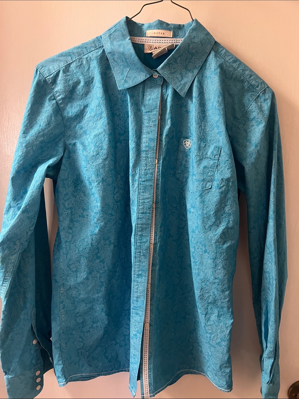 Ariat Turquoise Paisley Long-Sleeve Button-Down Shirt
